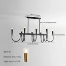 GobekUsa Black Pendant Chandelier: Luxury French Style Candle Hanging Light for Kitchen Island