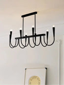 GobekUsa Black Pendant Chandelier: Luxury French Style Candle Hanging Light for Kitchen Island