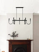 GobekUsa Black Pendant Chandelier: Luxury French Style Candle Hanging Light for Kitchen Island