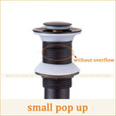 Modern brass black pop up drain stopper bathroom sink overflow by Decorbites
