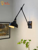 GobekUsa Brass Black Swing Arm Wall Lamp LED E14 for Kitchen Study Bedroom