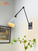 GobekUsa Brass Black Swing Arm Wall Lamp LED E14 for Kitchen Study Bedroom