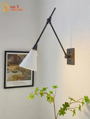 GobekUsa Brass Black Swing Arm Wall Lamp LED E14 for Kitchen Study Bedroom