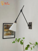 GobekUsa Brass Black Swing Arm Wall Lamp LED E14 for Kitchen Study Bedroom