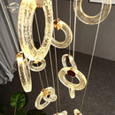 GobekUsa Bubble Crystal LED Chandelier Stainless Steel Pendant Light for Bedroom Living Room