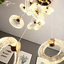 GobekUsa Bubble Crystal LED Chandelier Stainless Steel Pendant Light for Bedroom Living Room