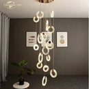 GobekUsa Bubble Crystal LED Chandelier Stainless Steel Pendant Light for Bedroom Living Room