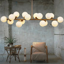 GobekUsa Gold Pendant Ceiling Light with Opal Frosted Glass- 16 Bulbs, Bubbled Island Design