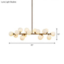 GobekUsa Gold Pendant Ceiling Light with Opal Frosted Glass- 16 Bulbs, Bubbled Island Design