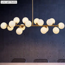 GobekUsa Gold Pendant Ceiling Light with Opal Frosted Glass- 16 Bulbs, Bubbled Island Design