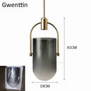 GobekUsa Bucket Glass Pendant Lamp LED Modern Hanging Lights for Dining Room Kitchen Home Décor