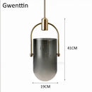 GobekUsa Bucket Glass Pendant Lamp LED Modern Hanging Lights for Dining Room Kitchen Home Décor