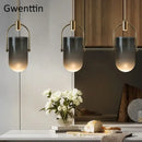 GobekUsa Bucket Glass Pendant Lamp LED Modern Hanging Lights for Dining Room Kitchen Home Décor