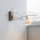 GobekUsa Canopy LED Wall Light, Walnut Ash Wood, Pull Chain Switch, Left Right Rotate