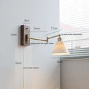 GobekUsa Canopy LED Wall Light, Walnut Ash Wood, Pull Chain Switch, Left Right Rotate