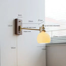 GobekUsa Canopy LED Wall Light, Walnut Ash Wood, Pull Chain Switch, Left Right Rotate