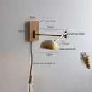 GobekUsa Canopy LED Wall Light, Walnut Ash Wood, Pull Chain Switch, Left Right Rotate