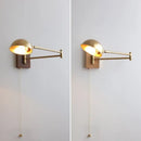 GobekUsa Canopy LED Wall Light, Walnut Ash Wood, Pull Chain Switch, Left Right Rotate