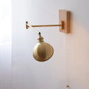 GobekUsa Canopy LED Wall Light, Walnut Ash Wood, Pull Chain Switch, Left Right Rotate