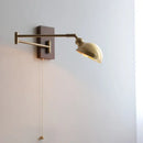 GobekUsa Canopy LED Wall Light, Walnut Ash Wood, Pull Chain Switch, Left Right Rotate