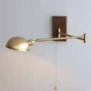 GobekUsa Canopy LED Wall Light, Walnut Ash Wood, Pull Chain Switch, Left Right Rotate