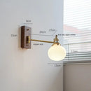 GobekUsa Canopy LED Wall Light, Walnut Ash Wood, Pull Chain Switch, Left Right Rotate