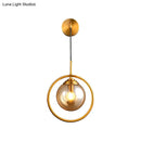 GobekUsa Modern Brass Wall Sconce with Glass Sphere Shade for Bedside Lighting