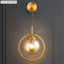 GobekUsa Modern Brass Wall Sconce with Glass Sphere Shade for Bedside Lighting