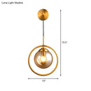 GobekUsa Modern Brass Wall Sconce with Glass Sphere Shade for Bedside Lighting