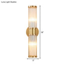 GobekUsa Modern Brass Linear Wall Lamp with Clear Crystal Sconce - 2 Lights, Stylish Design
