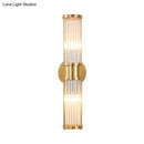 GobekUsa Modern Brass Linear Wall Lamp with Clear Crystal Sconce - 2 Lights, Stylish Design