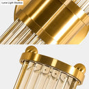GobekUsa Modern Brass Linear Wall Lamp with Clear Crystal Sconce - 2 Lights, Stylish Design