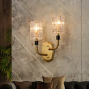 GobekUsa Modern Brass Sconce Light with Clear Glass Shade - Wall Mounted 1/2-Light for Living Room