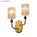 GobekUsa Modern Brass Sconce Light with Clear Glass Shade - Wall Mounted 1/2-Light for Living Room