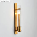 GobekUsa Clear Glass Wall Sconce - Modern Single Brass Light Fixture