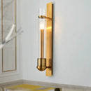 GobekUsa Clear Glass Wall Sconce - Modern Single Brass Light Fixture