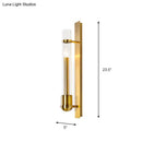 GobekUsa Clear Glass Wall Sconce - Modern Single Brass Light Fixture