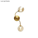 GobekUsa Modern Brass Wall Lamp Sconce with Clear/Tan Glass - Ball Stairway 2-Light LED