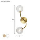 GobekUsa Modern Brass Wall Lamp Sconce with Clear/Tan Glass - Ball Stairway 2-Light LED