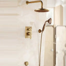 GobekUsa Brass Concealed 3 Way Shower System Set Wall Mounted Rain Mixer Tap