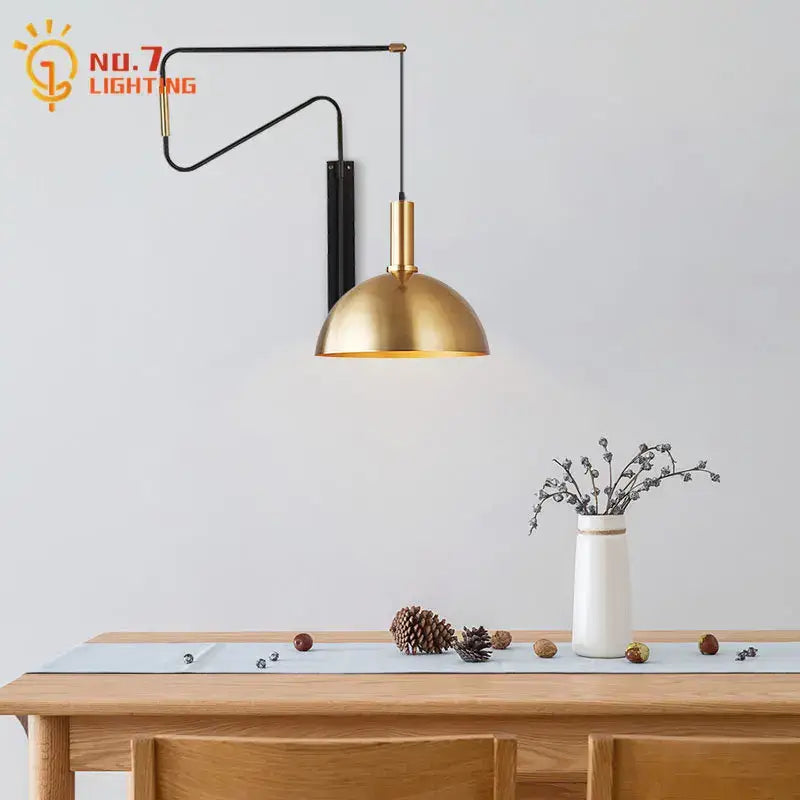 GobekUsa Copper Adjustable Wall Lamp LED E27 for Living Room, photo 5 of 17