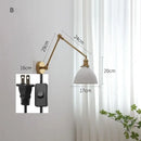 GobekUsa Copper Swing Arm Wall Lights Sconce Up Down LED Modern Ceramic Lampshade