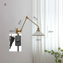 GobekUsa Copper Swing Arm Wall Lights Sconce Up Down LED Modern Ceramic Lampshade