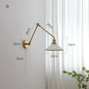 GobekUsa Copper Swing Arm Wall Lights Sconce Up Down LED Modern Ceramic Lampshade
