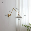 GobekUsa Copper Swing Arm Wall Lights Sconce Up Down LED Modern Ceramic Lampshade