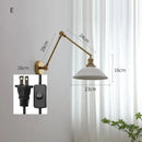 GobekUsa Copper Swing Arm Wall Lights Sconce Up Down LED Modern Ceramic Lampshade