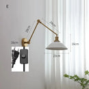 GobekUsa Copper Swing Arm Wall Lights Sconce Up Down LED Modern Ceramic Lampshade