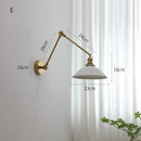GobekUsa Copper Swing Arm Wall Lights Sconce Up Down LED Modern Ceramic Lampshade