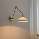 GobekUsa Copper Swing Arm Wall Lights Sconce Up Down LED Modern Ceramic Lampshade