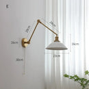 GobekUsa Copper Swing Arm Wall Lights Sconce Up Down LED Modern Ceramic Lampshade